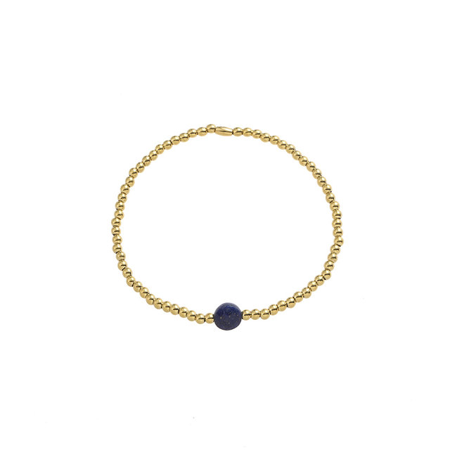 By Shir Armband kids kraaltjes met edelsteen Lasis Lazuli