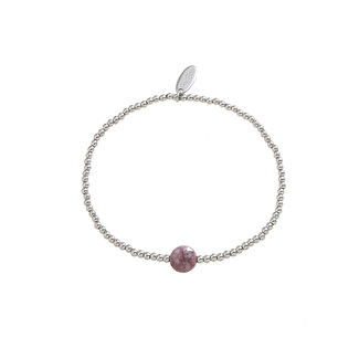 By Shir Armband kraaltjes edelsteen Lepidoliet