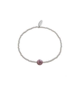 By Shir Armband kraaltjes edelsteen Lepidoliet