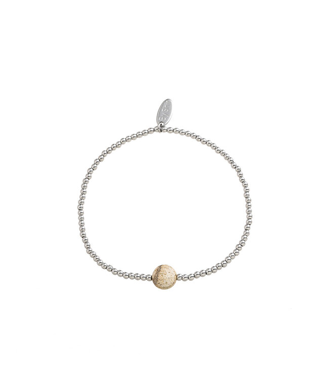 By Shir Armband mit Edelsteinkugeln aus Picture Jasper