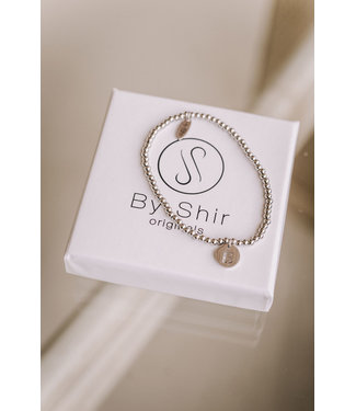 By Shir Bracelet beads with letter stainless steel
