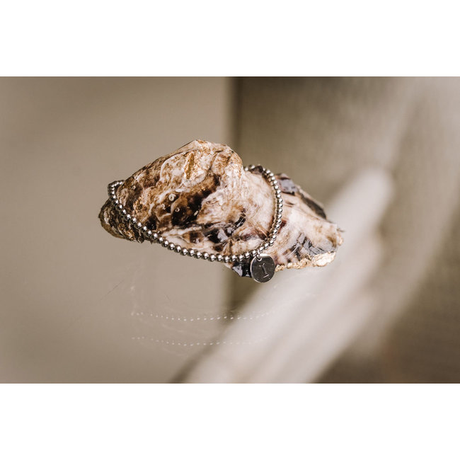 By Shir Armband Perlen mit Buchstaben Edelstahl