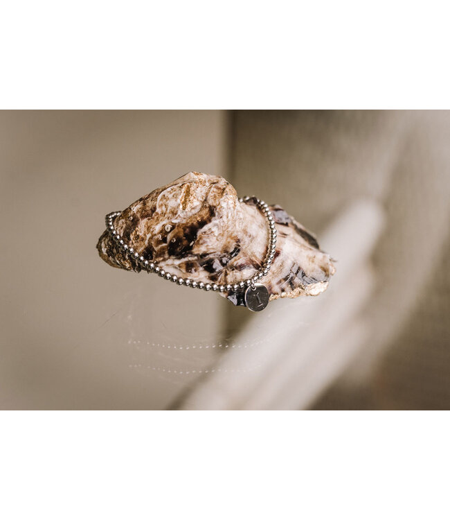 By Shir Armband Perlen mit Buchstaben Edelstahl