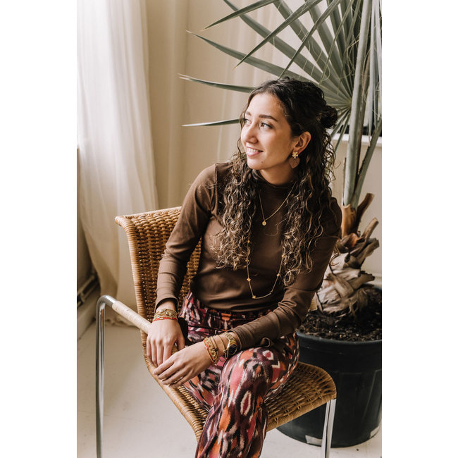 By Shir Oorbellen luxe Leaf bruin