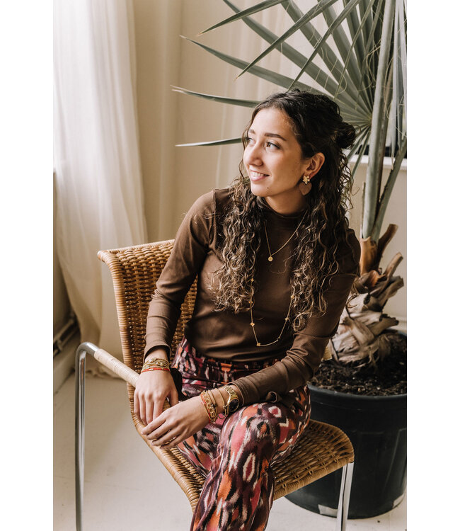 By Shir Oorbellen luxe Leaf bruin