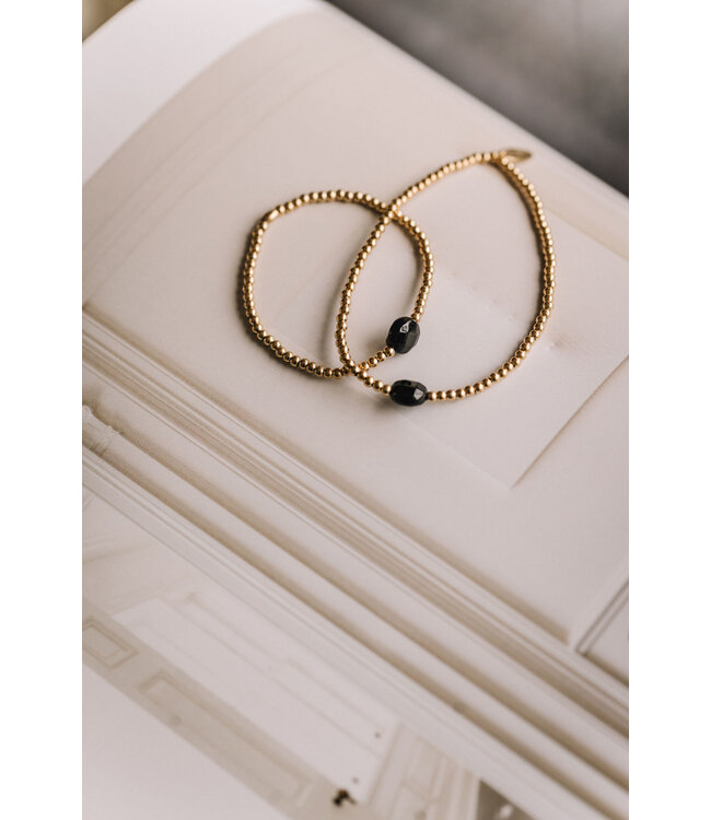 By Shir Armband kids kraaltjes met edelsteen Tijgeroog