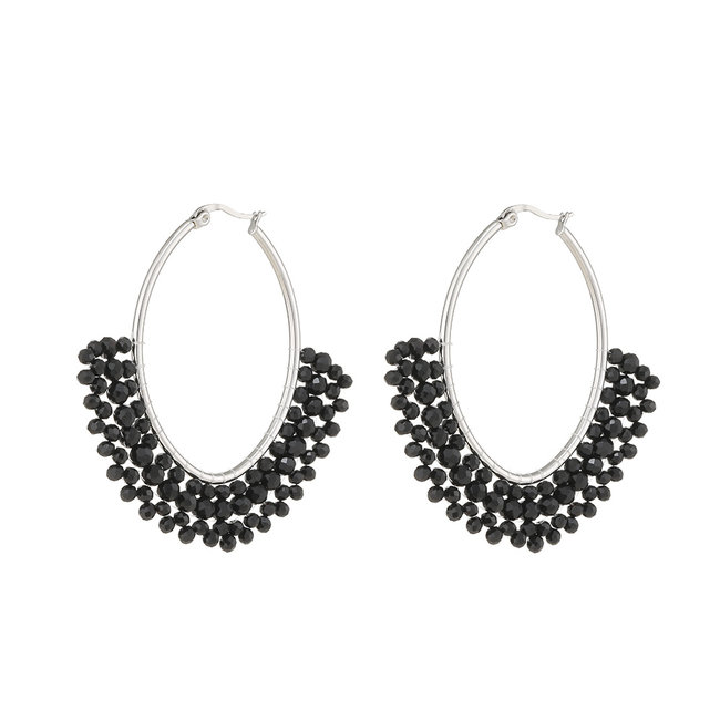 By Shir Oorbellen luxe Stella zwart