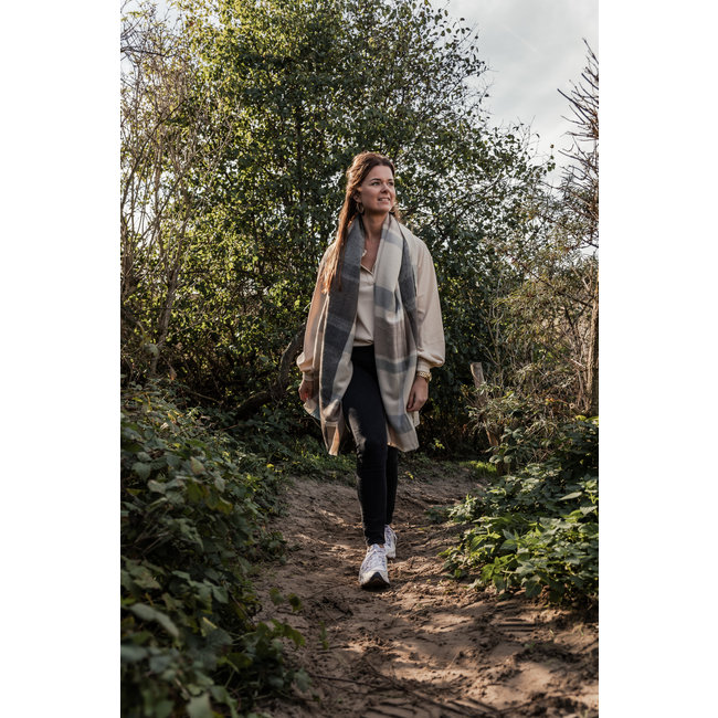 By Shir Sjaal faux cashmere Urban Taupe