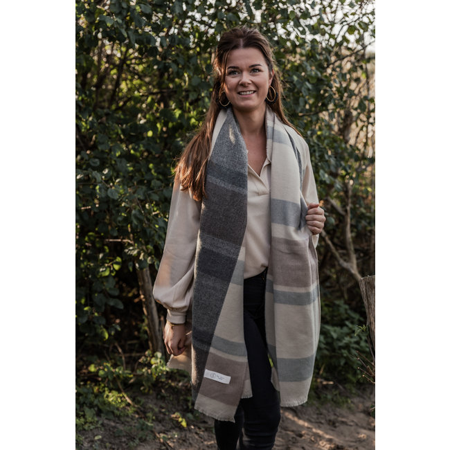 By Shir Sjaal faux cashmere Urban Taupe