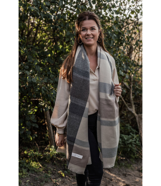 By Shir Sjaal faux cashmere Urban Taupe