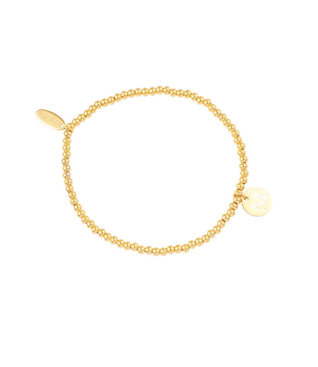 By Shir Bracelet beads with letter stainless steel (gold plated)
