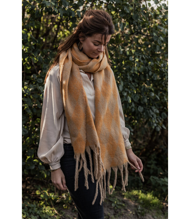 By Shir Sjaal faux cashmere Retro Oker