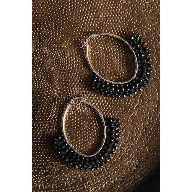 By Shir Oorbellen luxe Stella zwart