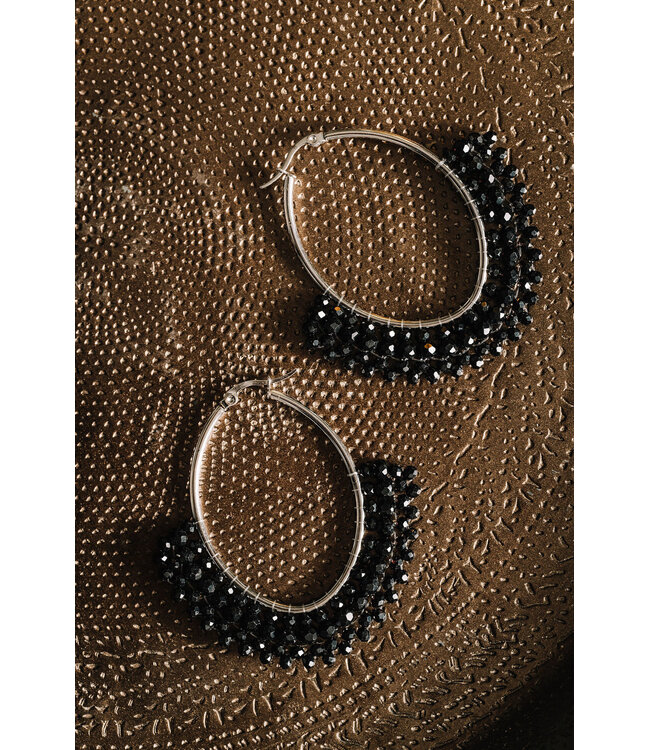 By Shir Oorbellen luxe Stella zwart