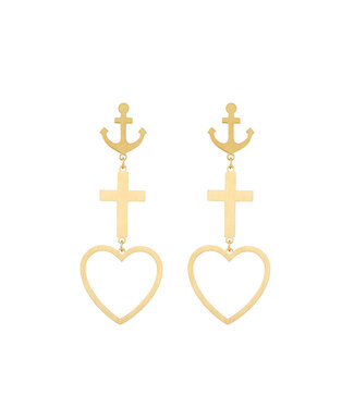 By Shir Luxus-Ohrringe Hope Faith Love