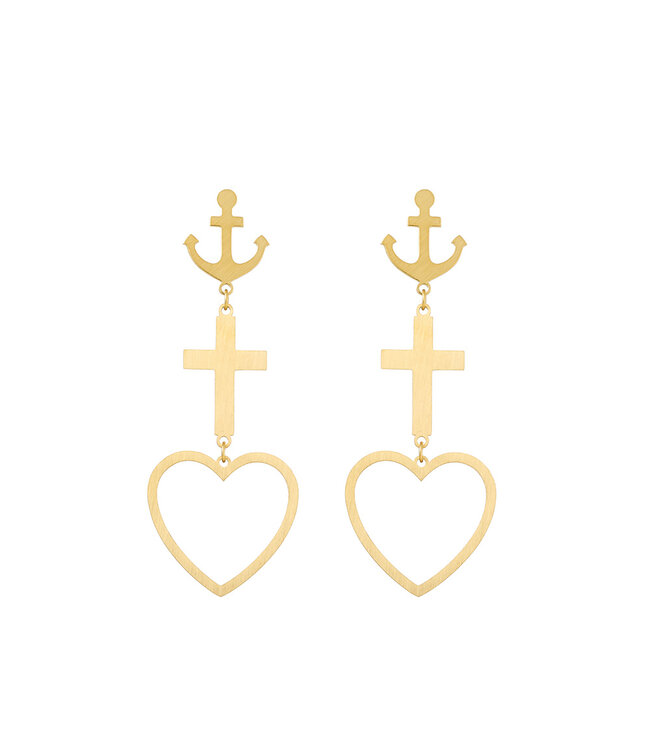 By Shir Luxus-Ohrringe Hope Faith Love