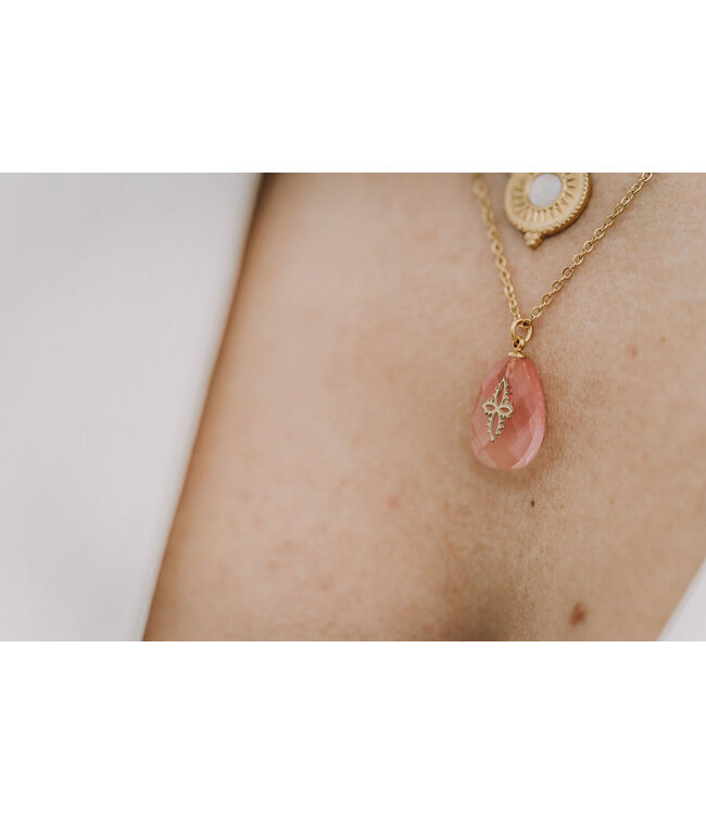 By Shir Indigo Rose Necklace