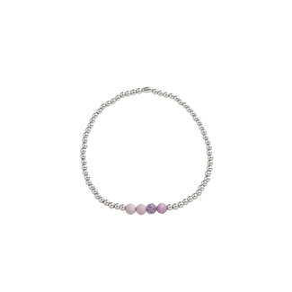 By Shir Bracelet kids beads with gemstones Lepidolite stainless steel
