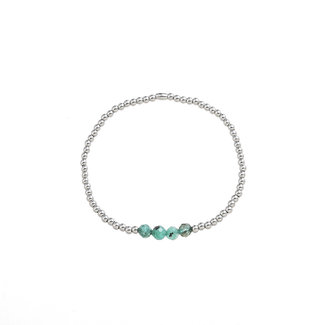 By Shir Armband für Kinder mit Edelsteinen aus Amazonit und Edelstahl