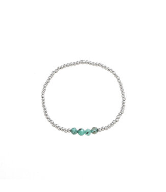 By Shir Armband für Kinder mit Edelsteinen aus Amazonit und Edelstahl