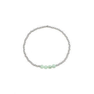 By Shir Armband für Kinder aus Perlen mit Edelsteinen Chrysopras und Edelstahl