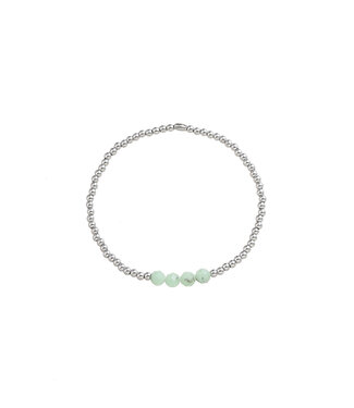 By Shir Armband für Kinder aus Perlen mit Edelsteinen Chrysopras und Edelstahl