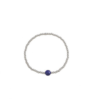 By Shir Armband kids kraaltjes met edelsteen Lapis Lazuli edelstaal