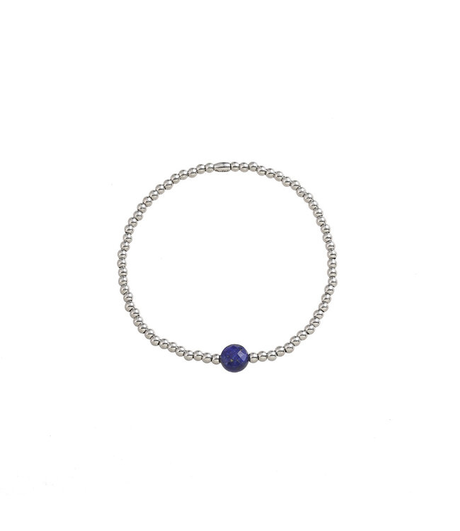By Shir Children's bracelet with Lapis Lazuli gemstone stainless steel beads