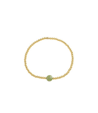 By Shir Armband Kinderperlen mit Edelstein Jade Grün