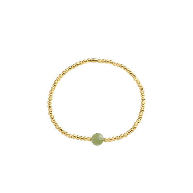 By Shir Armband Kinderperlen mit Edelstein Jade Grün