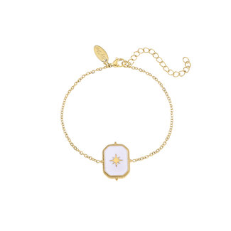 By Shir Armband Edelstaal Monica Wit