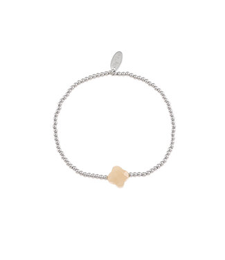 By Shir Armbandperlen Kleeblatt Beige