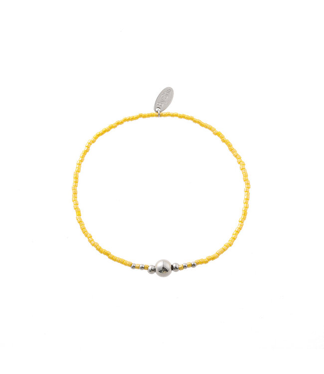 By Shir Armband Perlen Gelb Punkt