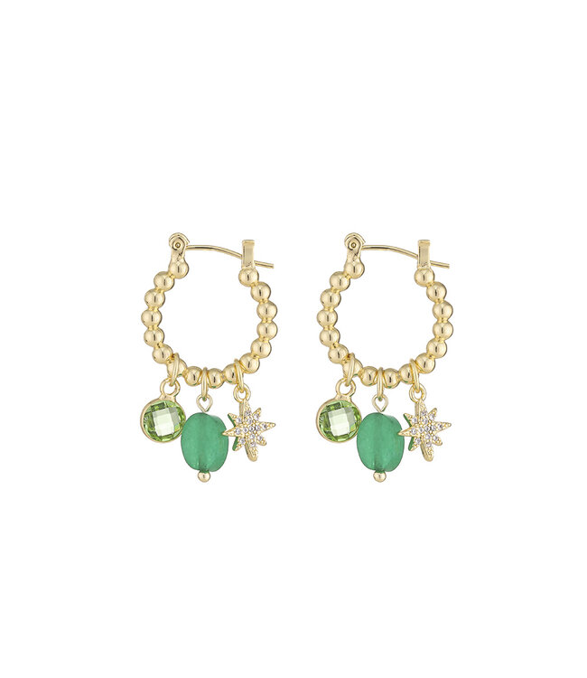 By Shir Oorbellen Luxe Mix Groen