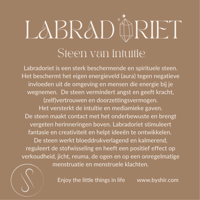 By Shir Armband edelsteen in doosje Labradoriet