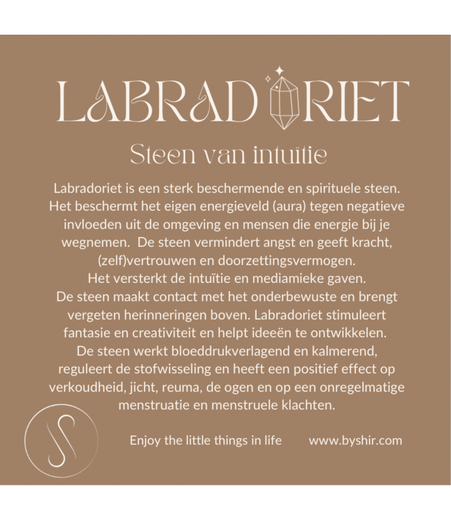 By Shir Armband edelsteen in doosje Labradoriet