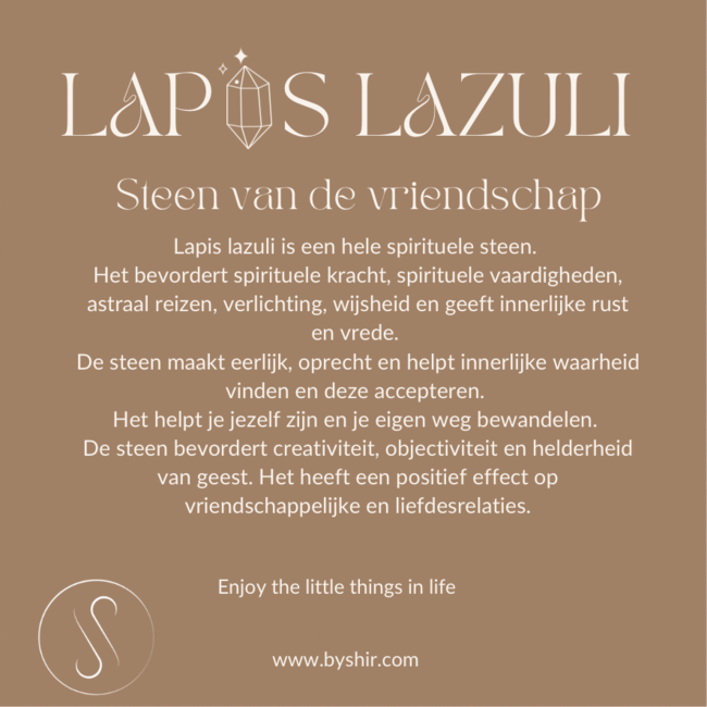 By Shir Armband edelsteen in doosje Lapis Lazuli