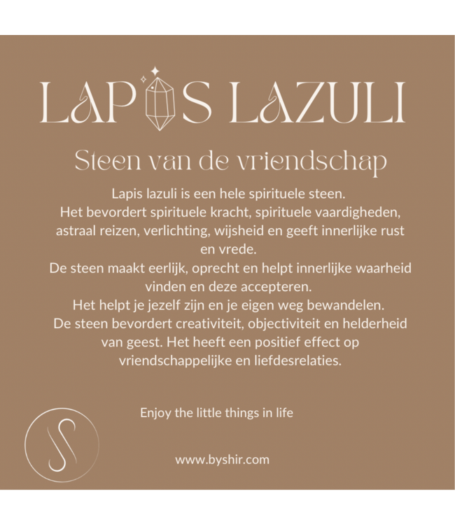 By Shir Armband edelsteen in doosje Lapis Lazuli