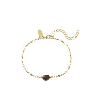 By Shir Armband edelsteen in doosje Tijgeroog