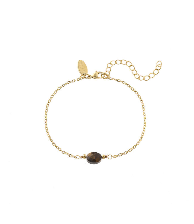 By Shir Armband edelsteen in doosje Tijgeroog