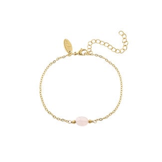 By Shir Armband edelsteen in doosje Rosequarts goud