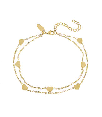 By Shir Enkelbandje Dubbel Hartjes