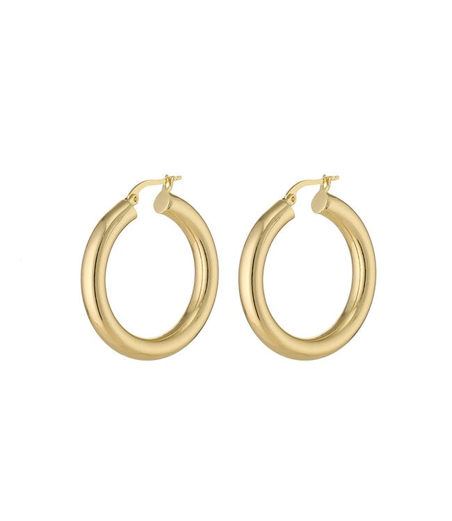By Shir Earrings luxury Chunky Hoop XS