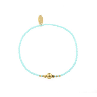 By Shir Armband kraaltjes turquoise dot