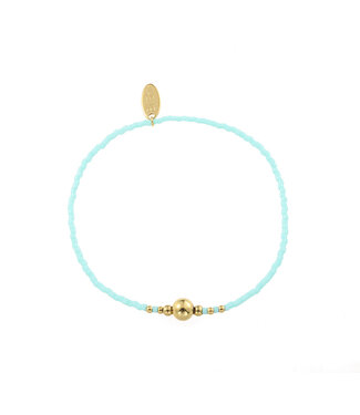 By Shir Armband kraaltjes turquoise dot
