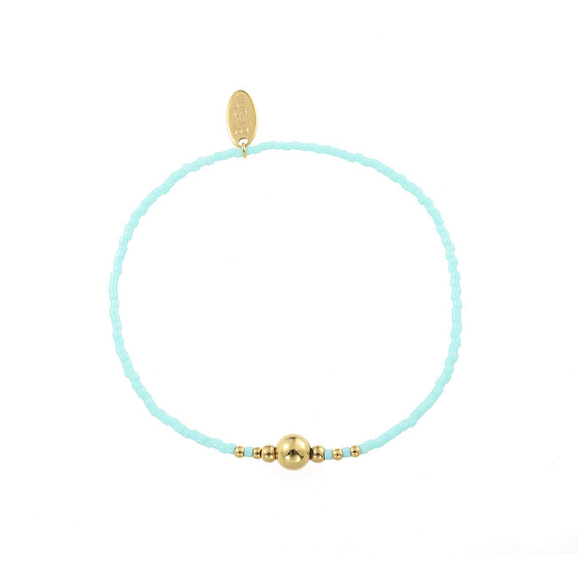 By Shir Armband kraaltjes turquoise dot