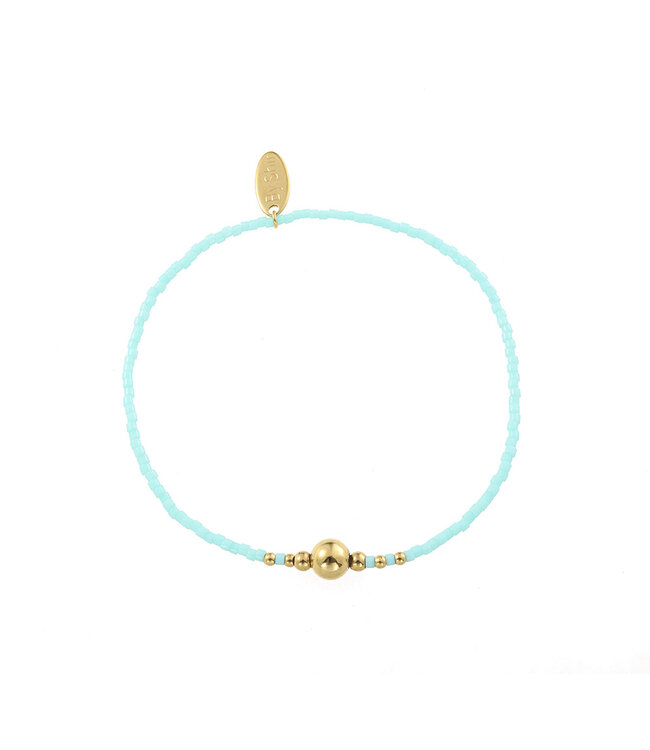 By Shir Armband kraaltjes turquoise dot