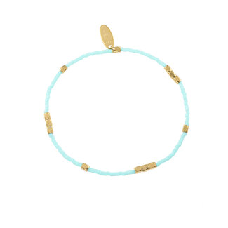 By Shir Armband kraaltjes turquoise grof