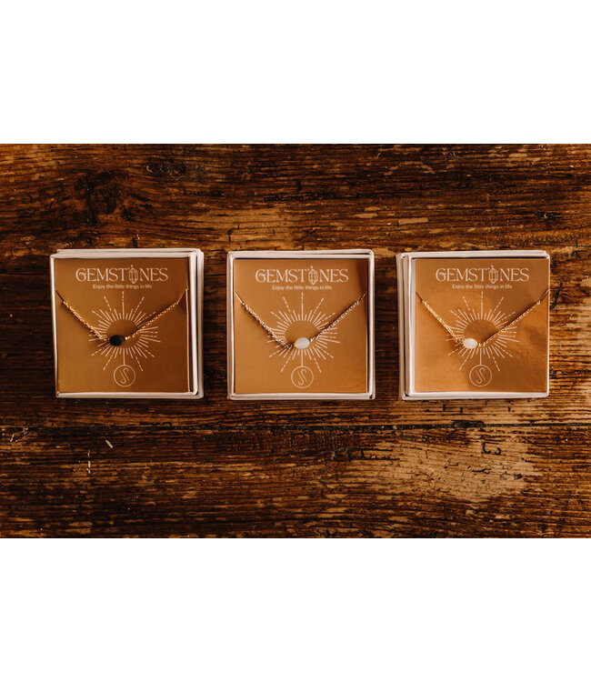 By Shir Armband edelsteen in doosje Agaat zwart