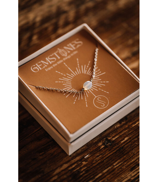 By Shir Armband edelsteen in doosje Maansteen